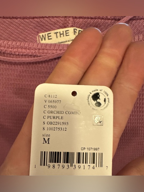 NWT Free People We The Free Jess Long Sleeve - orchid combo - medium - Picture 10 of 10